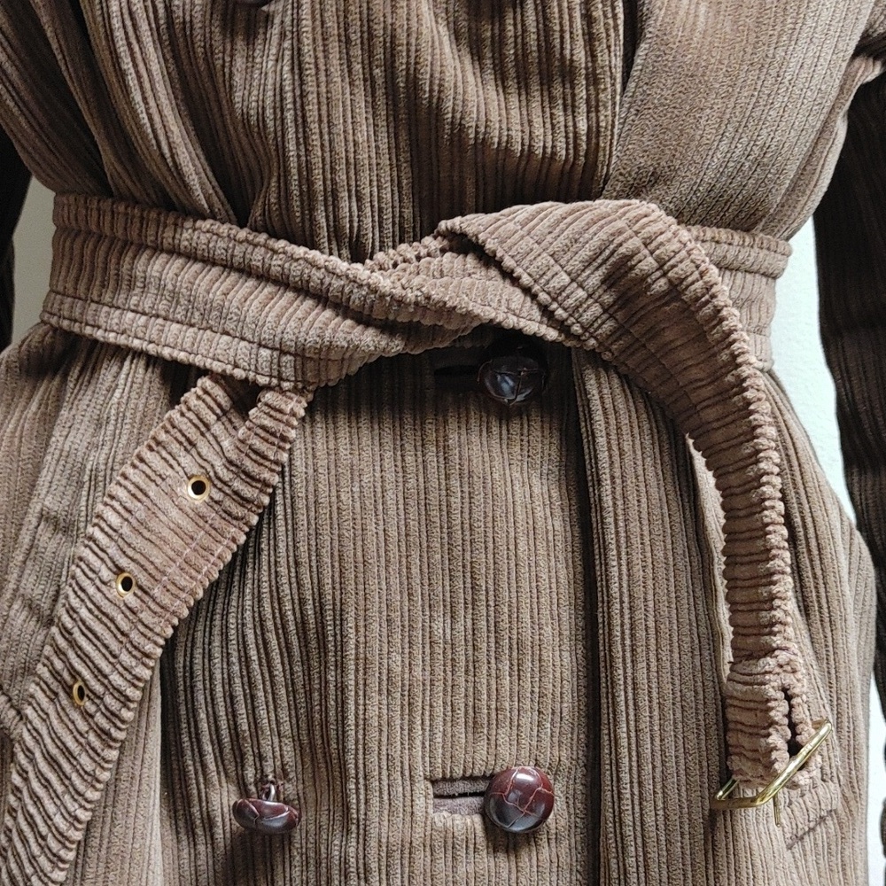 Vintage Corduroy Short Trench Coat - Picture 6 of 17